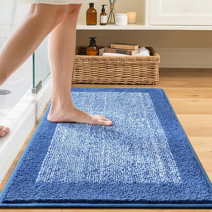 Bathroom Rugs 30x20 Non Slip Washable, Soft Absorbent Quick Dry Mats - Image 2