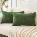 MIULEE Pack of 2 Couch Throw Pillow Covers 12x20Inch Soft Moss Green Spring by MIULEE