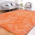 Goideal Fluffy Rug for Bedroom Living Room, 5x7 Orange Area Rugs, Faux Fur Shag by Goideal