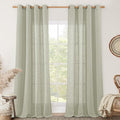 LAMIT Linen Curtains for Living Room, Sage Grey 90 Inch Length Bronze Grommet by LAMIT