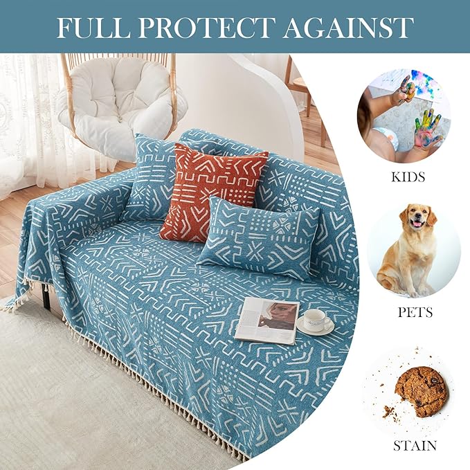 HANDONTIME Turquoise Couch Protector - Image 5