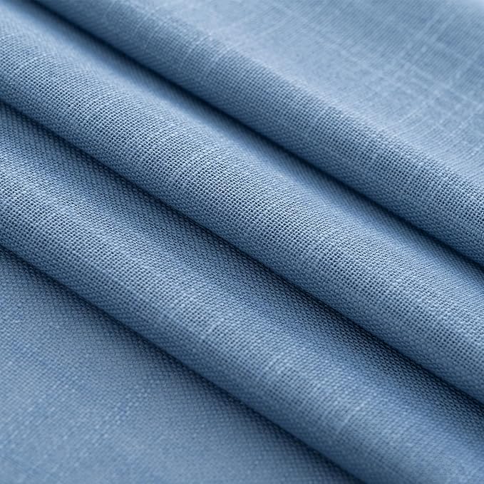 Denim Blue Curtains for Living Room Back Tab Modern Farmhouse Semi Sheer Blue - Image 7
