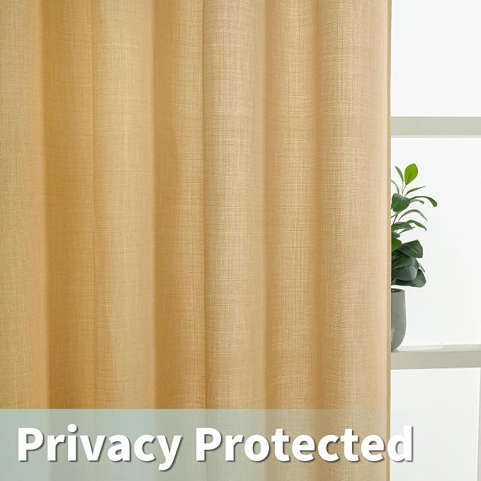LAMIT Caramel Brown Linen Curtains - Image 3