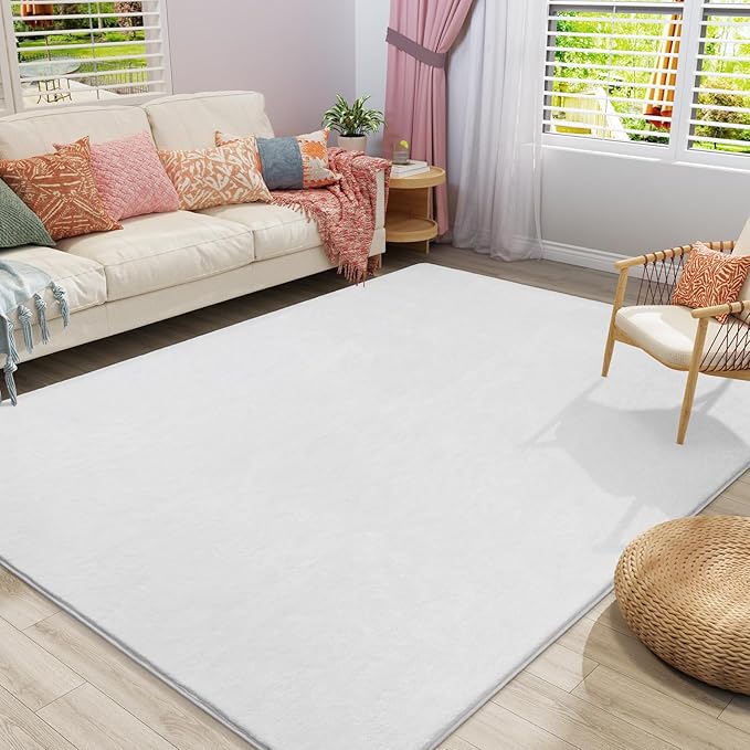 Amearea Large Modern Area Rugs for Bedroom Living Room, 6x9 Feet White by AmeareaDirect