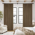 Dutch Cocoa Linen Blackout 120 Inch Curtains by Twodrapes