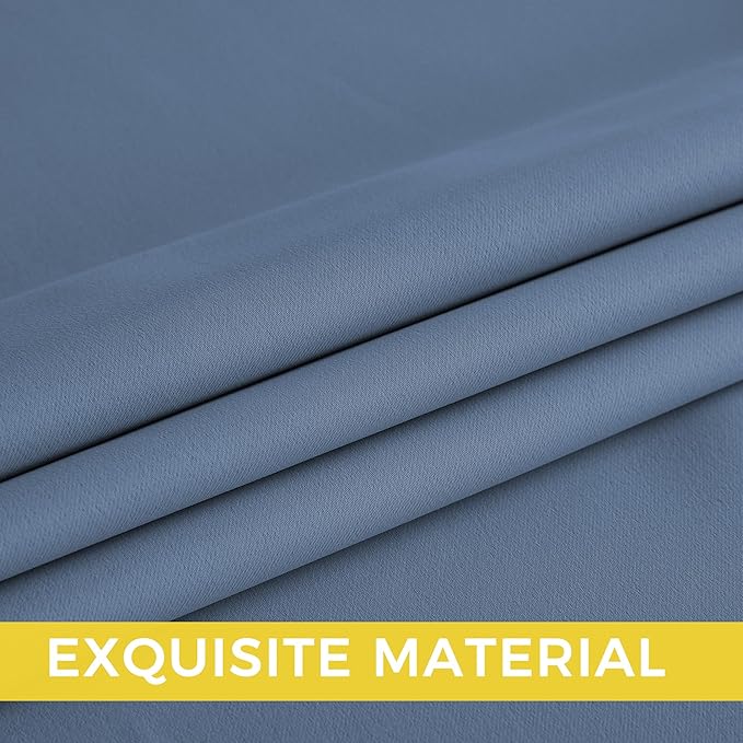 NICETOWN Blackout Curtains Grommet 2 Panels 72 Inches Long, Stone Blue - Image 6
