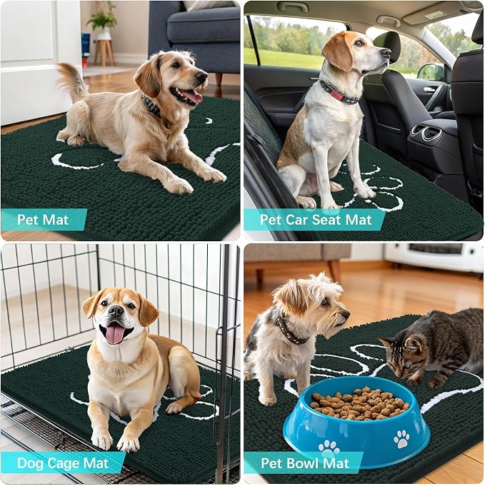 OLANLY Dog Door Mat for Muddy Paws 24x16, Paw Print Design, Absorbs Moisture - Image 7