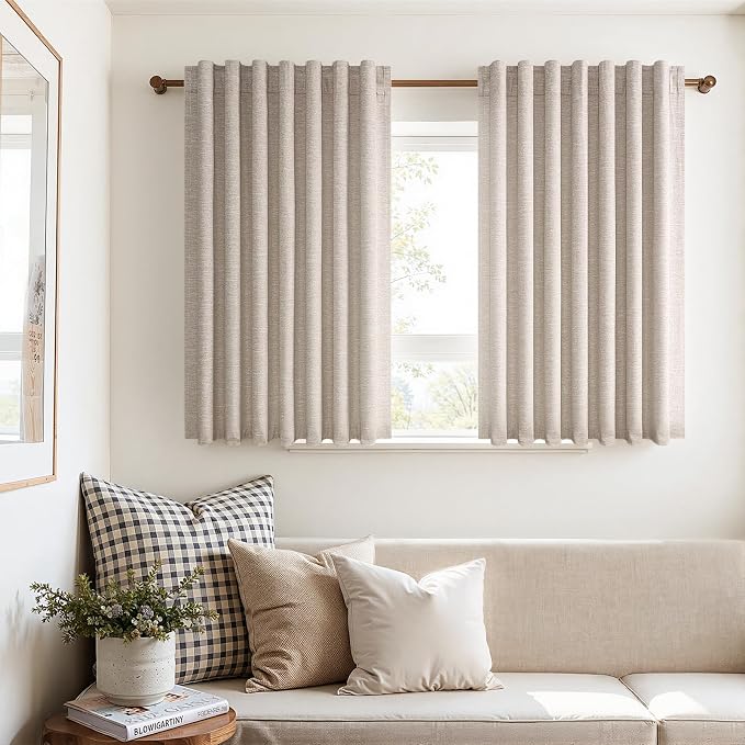 Topfinel 54 Inches Long Short Small Window Blackout Curtains Boho Farmhouse by Topfinel