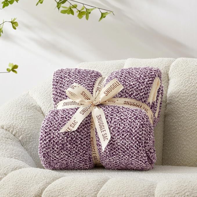 Snuggle Sac Super Soft Purple Blanket Reversible Twin Size - Image 4