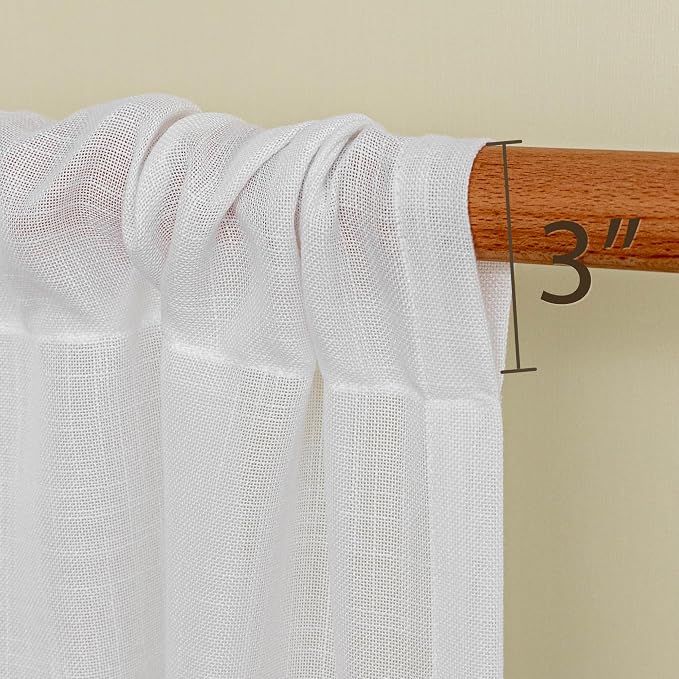 MYSKY HOME Semi Sheer White Curtains 36 Inches Long - Image 5