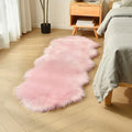 duduta Pink Faux Sheepskin Runner Rugs 2x6 ft, Fluffy Shag Bedroom Rug Fur by duduta