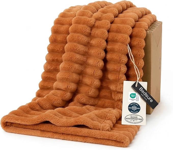 Bedsure GentleSoft Orange Fall Throw Blanket by BEDSURE