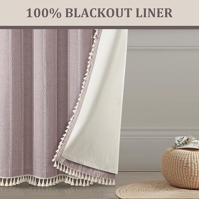 Purple Boho Blackout Curtains 2 Panels 84 Inch - Image 3