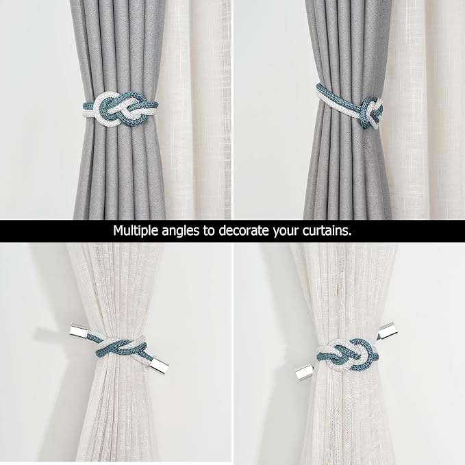 NICEEC 4 Pack Mini Magnetic Curtain Tiebacks Nordic Simple Style Drape Tie - Image 5