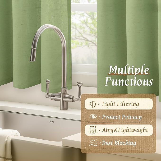 LAMIT Sage Green Linen Curtains - Image 9