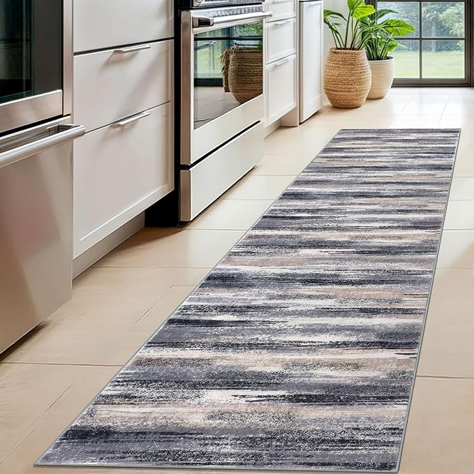 Lansny Modern Abstract Hallway Runner Rug - Image 2