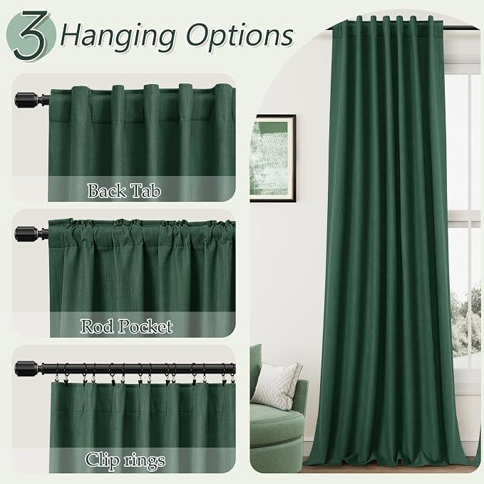 Guken 100% Blackout Curtains 120 Inch Length 2 Panels Set - Image 6