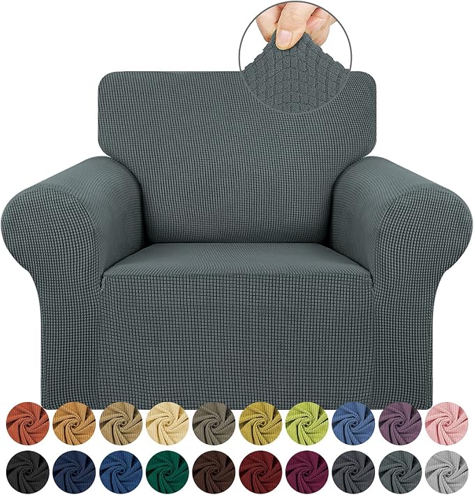 KEKUOU Stretch Single Sofa Slipcover 1 Piece Couch Sofa Cover Furniture by KEKUOU
