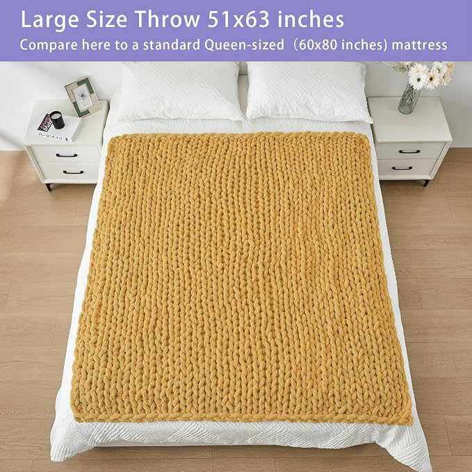 Bigacogo Chunky Knit Throw Blanket - Image 5