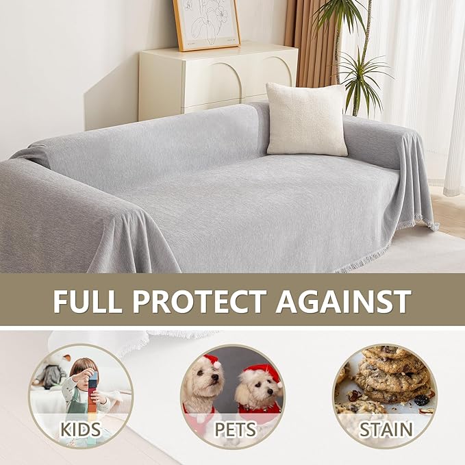 MYSKY HOME Sofa Cover for Dogs Washable for Sofa Boho Couch Cover, Cover for - Image 5