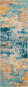 2.6x8 Washable Runner Rug：Modern Abstract Soft Carpet Rosy Haze | by FXRHLP