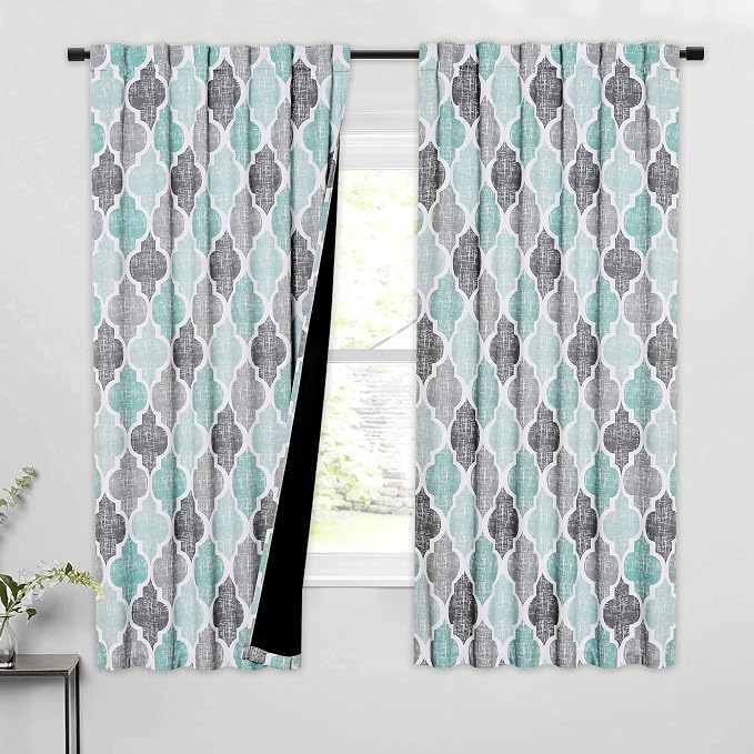 Beauoop 100% Blackout Curtains 63 Inches Long 2 Panels by Beauoop