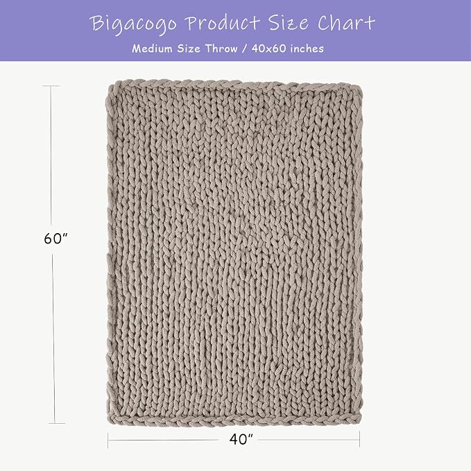 Bigacogo Chunky Knit Throw Blanket - Image 2