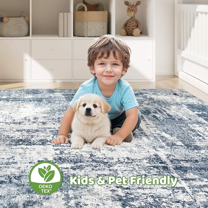 LOONGRUG 7x10 Area Rug Washable Large Neutral Modern Living Room Rugs | - Image 7