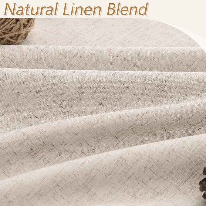 Guken Oatmeal 100% Blackout Curtains 102 Inch Length 2 Panels Set - Image 3