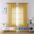 Aiyufeng Gold Sheer Curtain 90 Inches Long 2 Panels Set, Light Filtering Gold by Aiyufeng