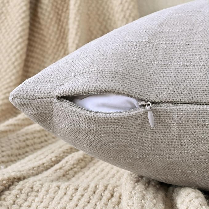Set of 4 Soft Textured Decorative Throw Pillow Covers 12X20 Inch Cozy Farmhouse - Image 3
