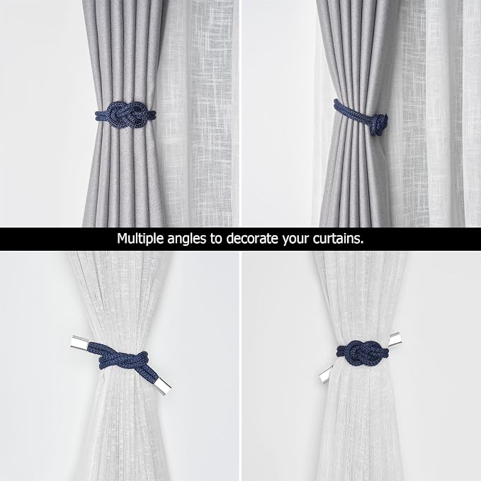 NICEEC 4 Pack Mini Magnetic Curtain Tiebacks Nordic Simple Style Drape Tie - Image 6