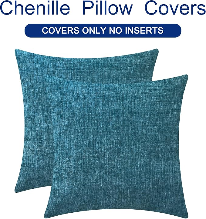 CaliTime Throw Pillow Covers Decorative 16 X 16 Inches Pack of 2 Cozy Chenille - Image 6