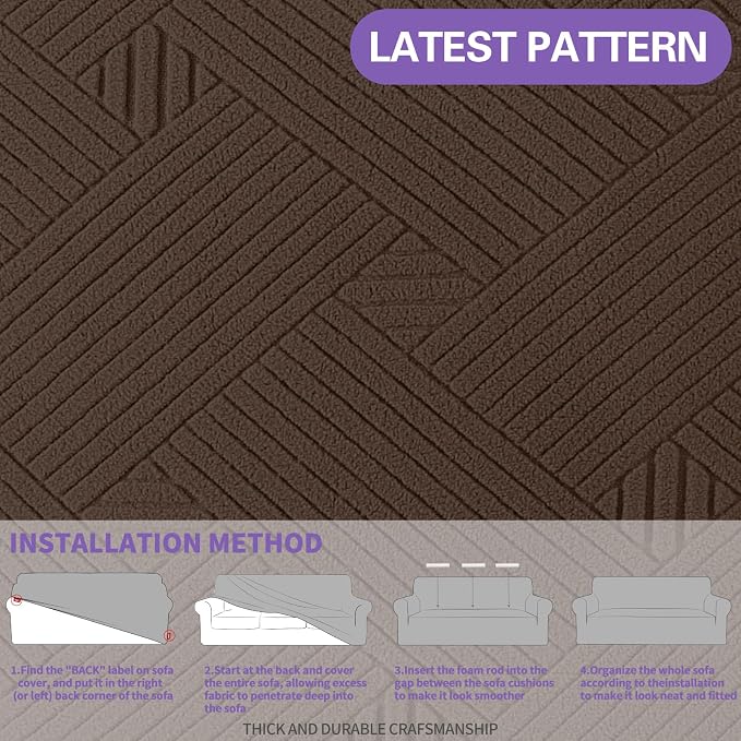 ZNSAYOTX Super Stretch Sofa Cover, New Striped Sofa Covers Fitted Slipcovers - Image 5