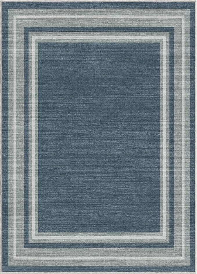 OPPODREAM Border Soft Area Rugs 5x7, Washable Blue Rug - Image 9