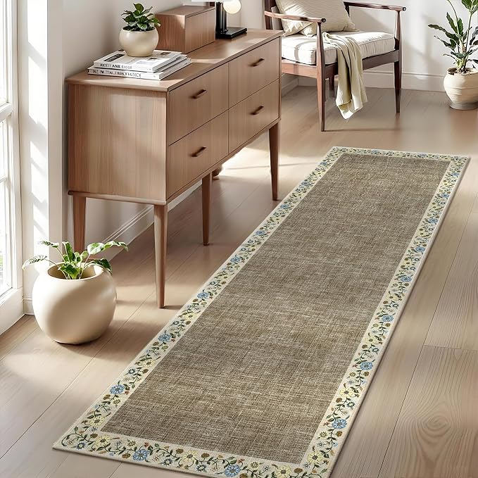 GarveeHome Entryway Rug 2x6 Modern Bordered Runner Rug Washable Kitchen Runners - Image 2