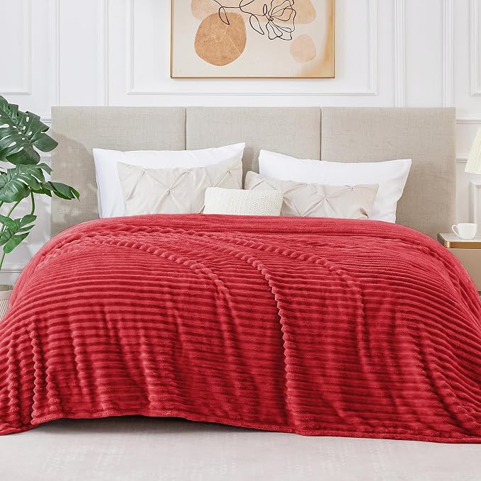 BEDELITE Fleece Blanket Queen Size – 3D Ribbed Jacquard Soft and Warm - Image 2