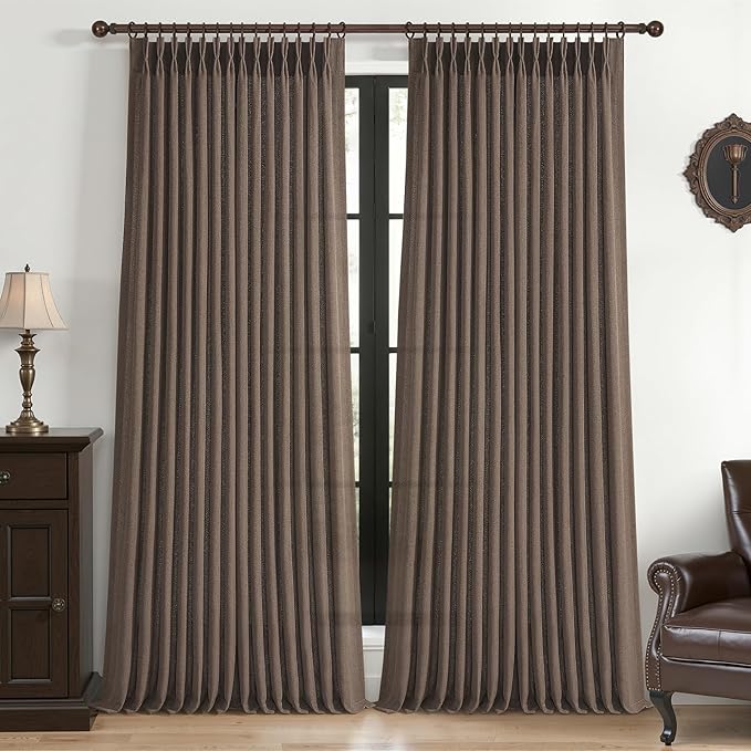 Memory Trained Pinch Pleated 102 Inch Extra Long Curtains by PleatedDrapes