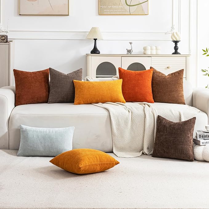 Set of 4 Soft Textured Decorative Throw Pillow Covers 12x20 Inch Cozy Farmhouse - Image 2