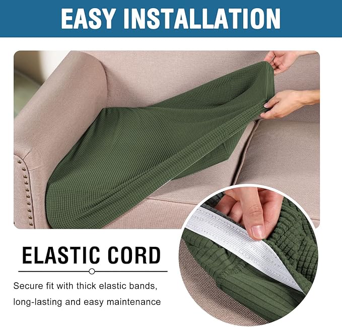H.VERSAILTEX Super Stretch Individual Seat Cushion Covers Sofa Covers Couch - Image 5