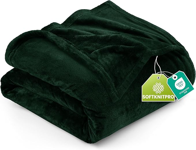 Utopia Bedding Soft Fleece Bed Blanket Queen Size Forest Green | Microfiber by UTOPIABEDDING