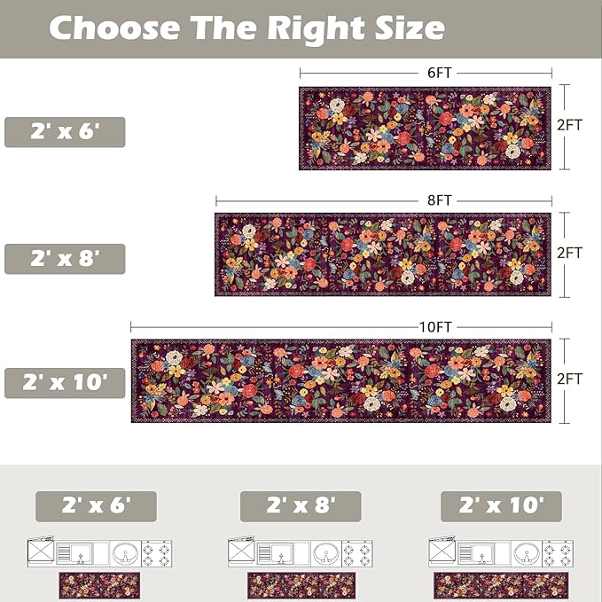 Rug for Hallways Kitchen Rug 2x6, Non Slip Washable Rugs - Image 2