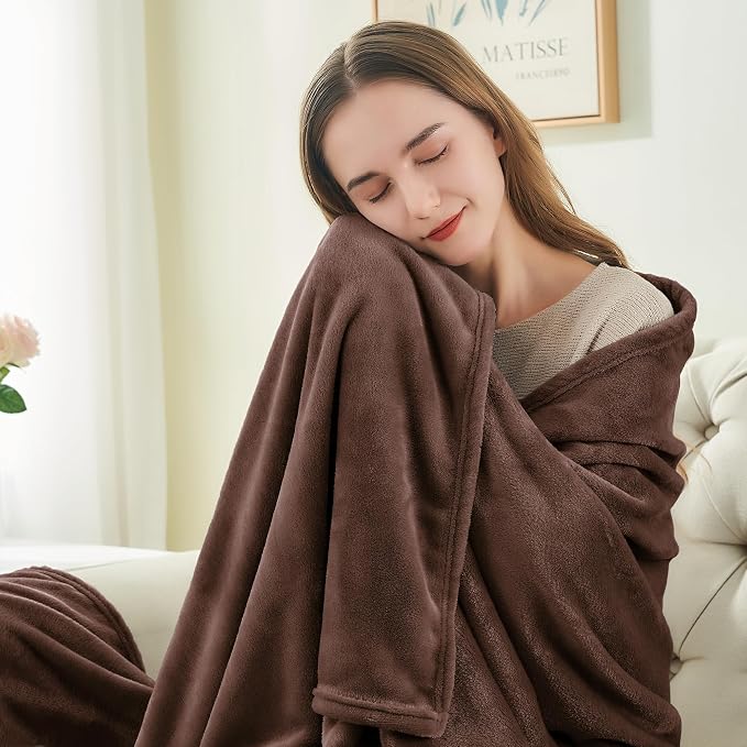 BEDELITE Fleece Blanket Twin Size Brown Throw Blankets - Image 2