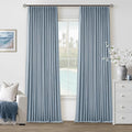 Light Blue Pleated Linen Blackout Curtains 90 Inches Long 2 Panels W40xL90 | by Twodrapes