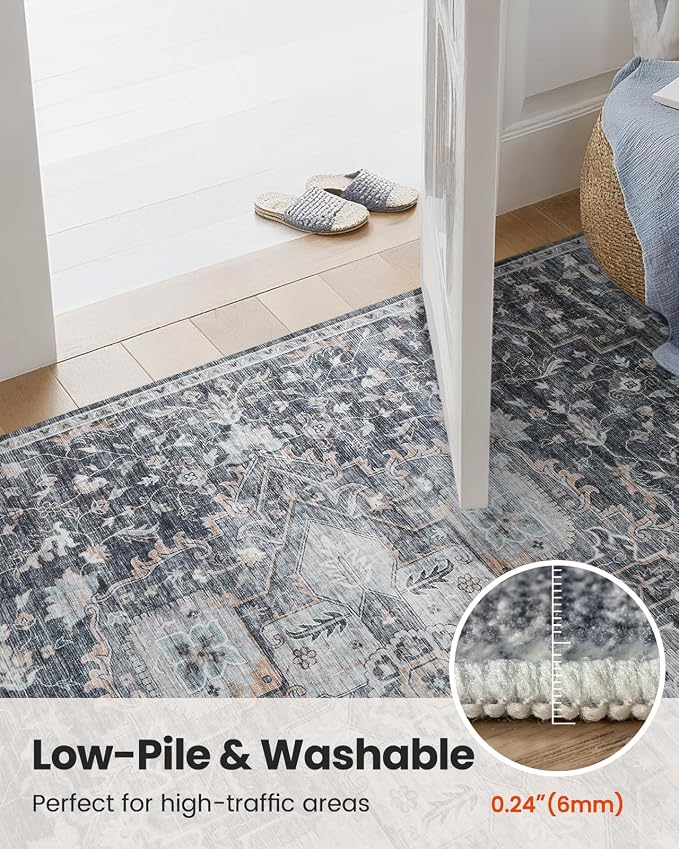 AMADA HOMEFURNISHING 8x10 Washable Area Rug, Low-Profile Large Area Rug - Image 7