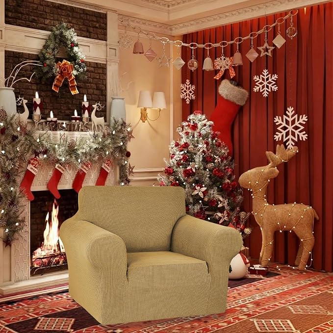 KEKUOU Stretch Single Sofa Slipcover 1 Piece Couch Sofa Cover Furniture - Image 2