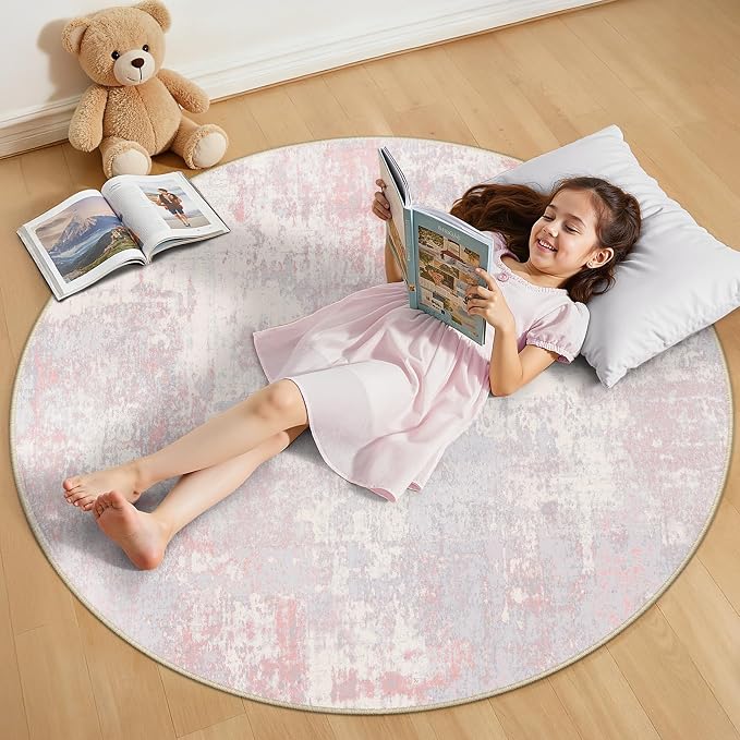 Washable Area Rugs 4ft Non-Slip Modern Abstract Soft - Image 2