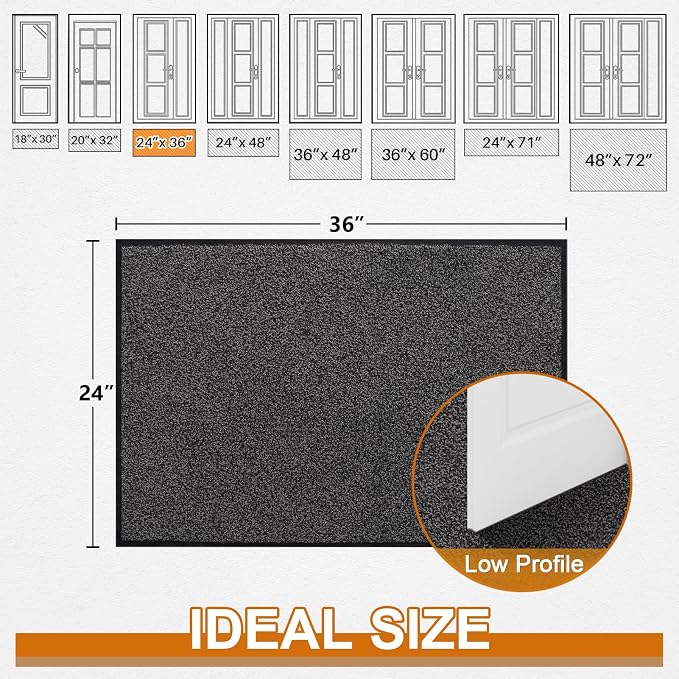 Mibao Front Door Mat, Dirt Trapper Welcome Mat - Image 2
