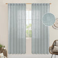 LAMIT 80 inch Linen Living Room Curtains, Faux Linen Textured Light Filtering by LAMIT