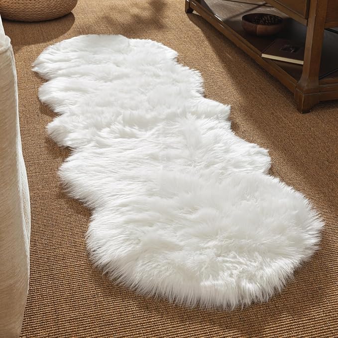 Ashler Faux Fur Rug, Fluffy Sheepskin Fur Rug, Fuzzy Ultra Soft 2 x 6 Ft Rugs - Image 2